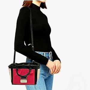 SEE BY CHLOÉ NELLIE LEATHER TOTE CREAM & CORAL PINK WITH COA EXCELLENT USED COND